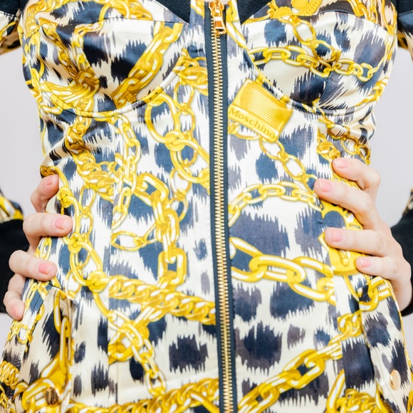 Moschino Pattern Off Shoulder Dress Size 36 - Picture 4 of 5